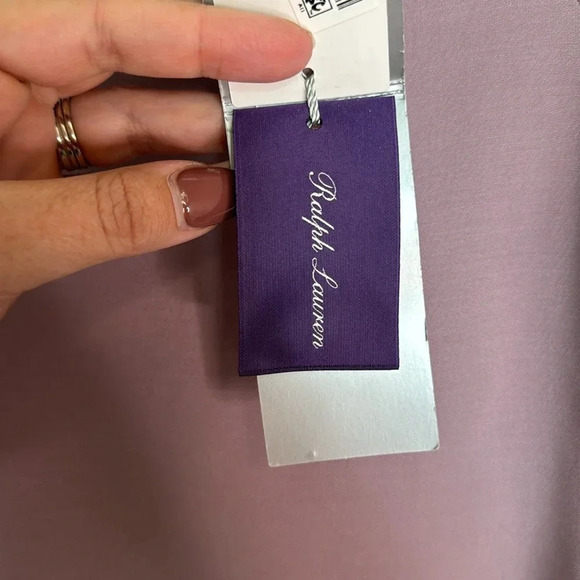 NWT Ralph Lauren Purple Label Made in Italy Lilac Midi Dress Wool/Silk Size 12 - Picture 4 of 15
